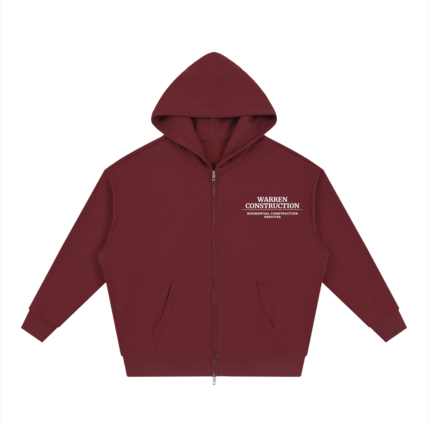 Zip up Hoodie / White logo