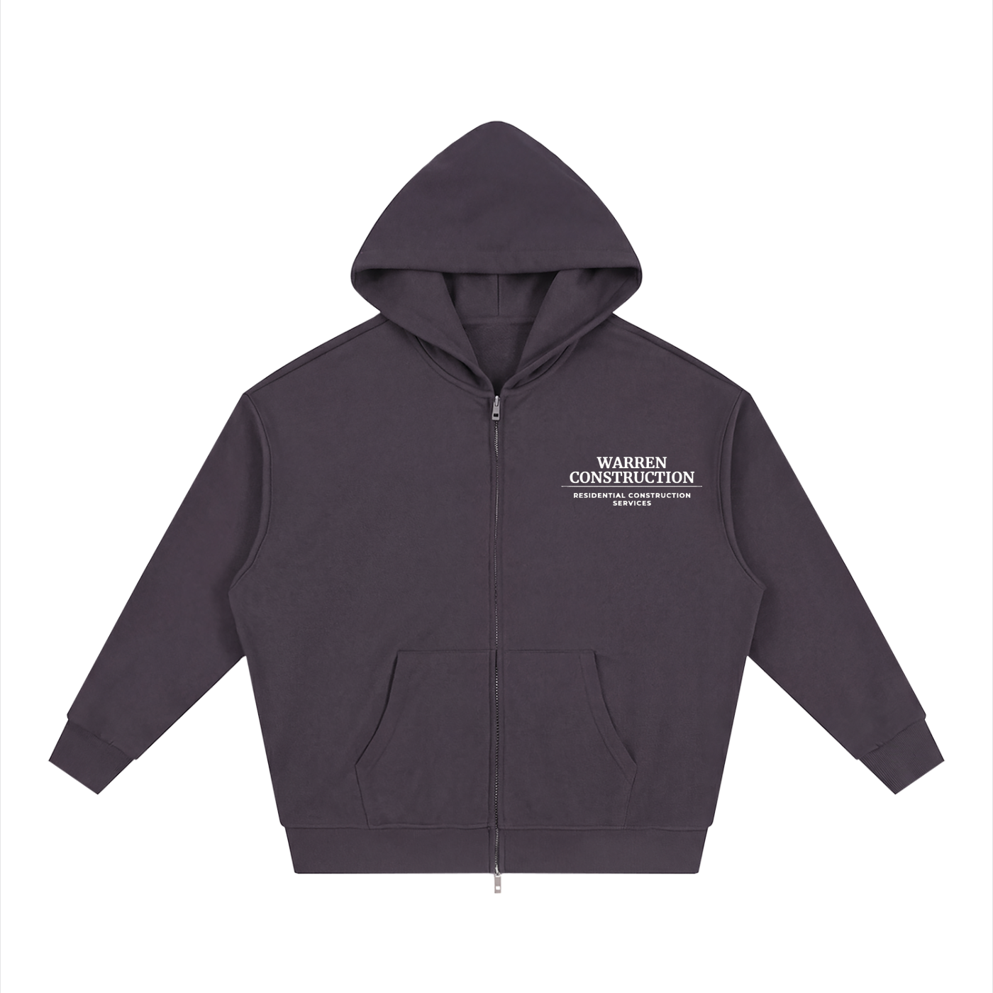 Zip up Hoodie / White logo