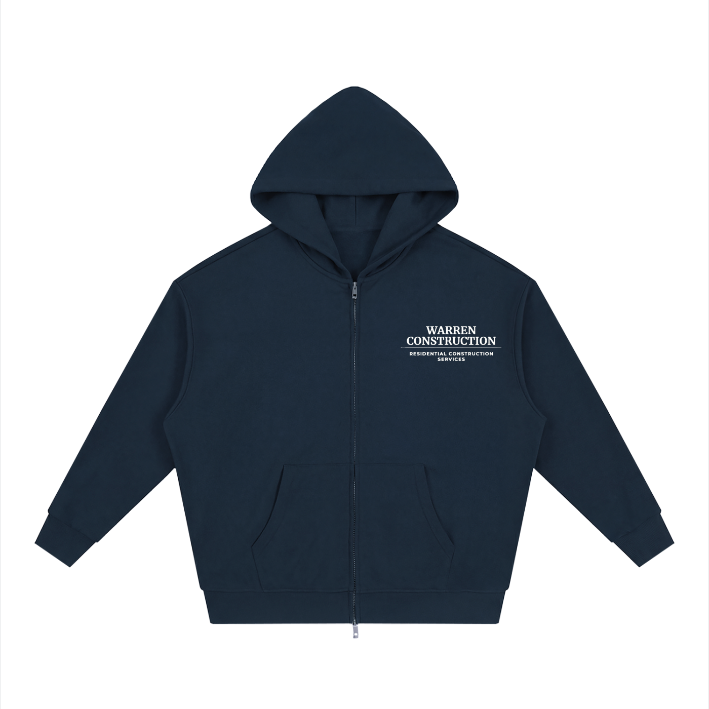 Zip up Hoodie / White logo